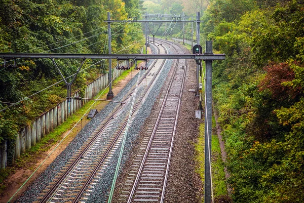 Vista superior de las vías férreas — Foto de Stock