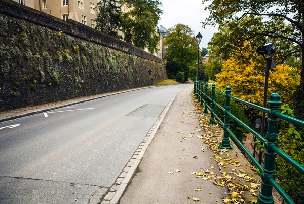 Middle of a road in Luxembourg — Stock Photo, Image