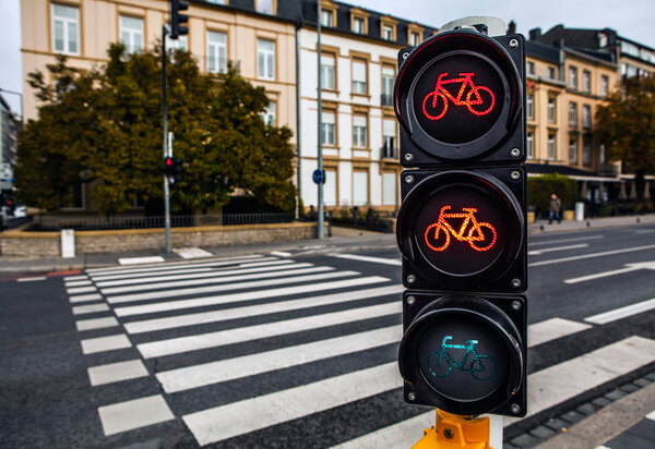Traffic lights in city Luxembourg