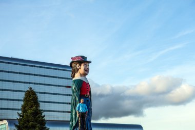 AMSTERDAM, NETHERLANDS - JANUARY 10, 2016: Huge comical figures near shopping center on January 10, 2010 in Amsterdam - Netherland.