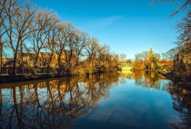 Aşk Gölü, Bruges, Belçika Minnewater Park (kale) Bina Ortaçağ