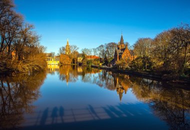 Aşk Gölü, Bruges, Belçika Minnewater Park (kale) Bina Ortaçağ