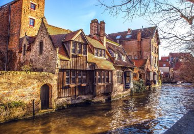 Antik Bina Ortaçağ Brugge, Belçika.