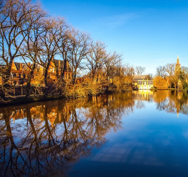 Aşk Gölü, Bruges, Belçika Minnewater Park (kale) Bina Ortaçağ