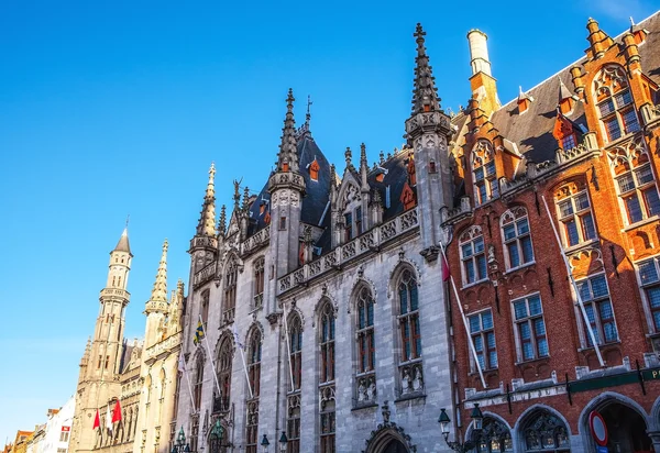 Basilica of Holy Blood at evening time in Bruges, Belgium. — Stock Photo, Image