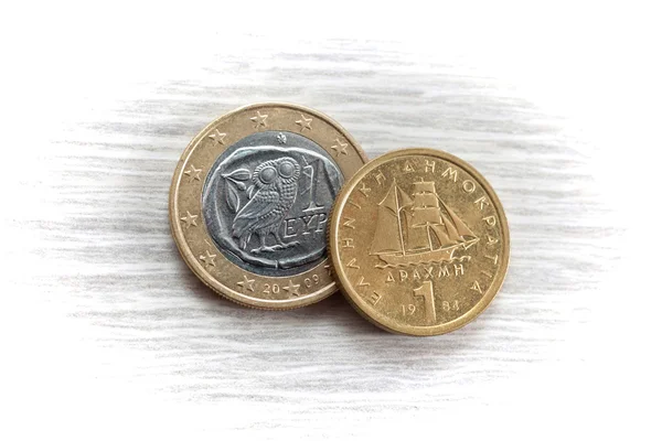Euro o Dracma — Foto de Stock