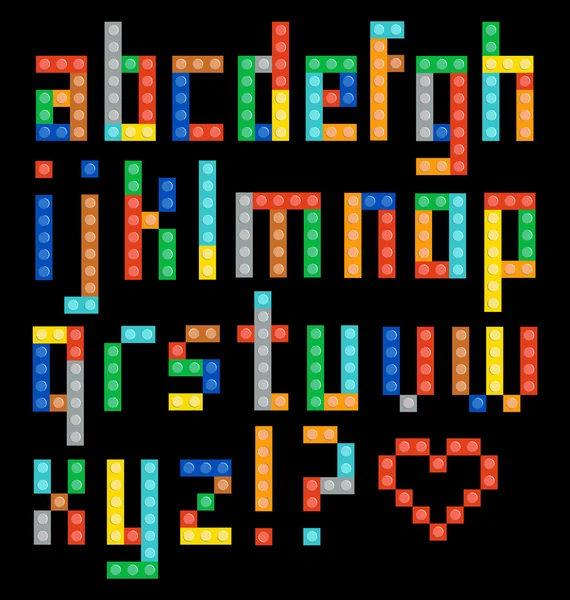 Alphabet Set sur noir — Image vectorielle