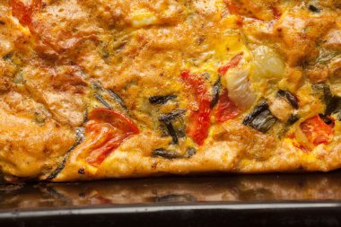 Omlet. Gıda arka plan