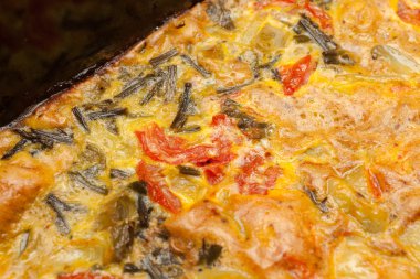 Omlet. Gıda arka plan