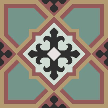 Barcelona Dekoratif Retro Döşeme - Encaustic Vintage Döşeme Döşeme Mozaiği