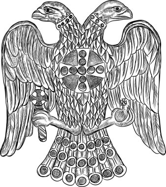 Byzantine double headed eagle clipart
