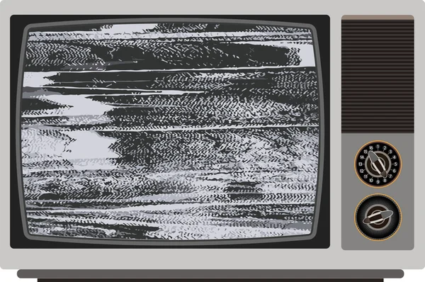 Stary telewizor z zły sygnał. — Wektor stockowy