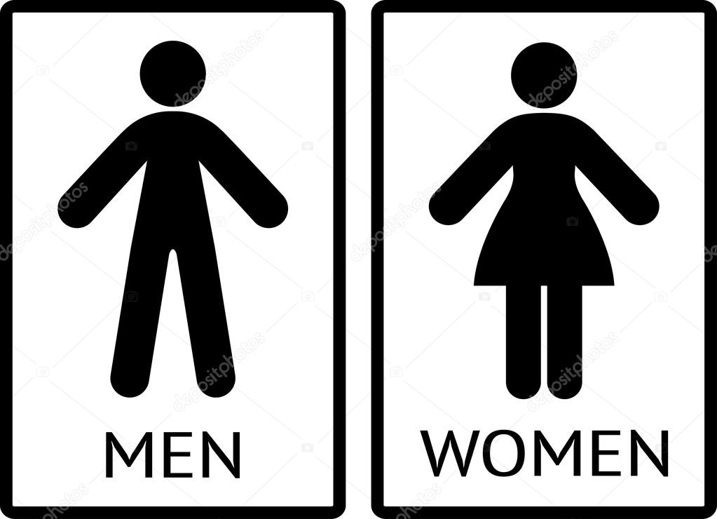 Toilet or restroom sign