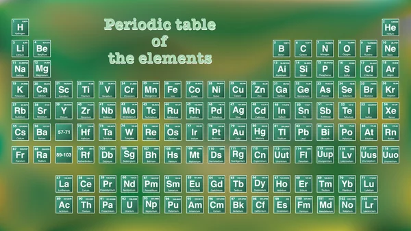 Periodiek overzicht van de elementen. — Stockvector