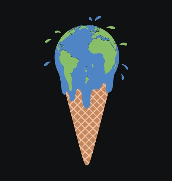 Helado globo de tierra — Vector de stock