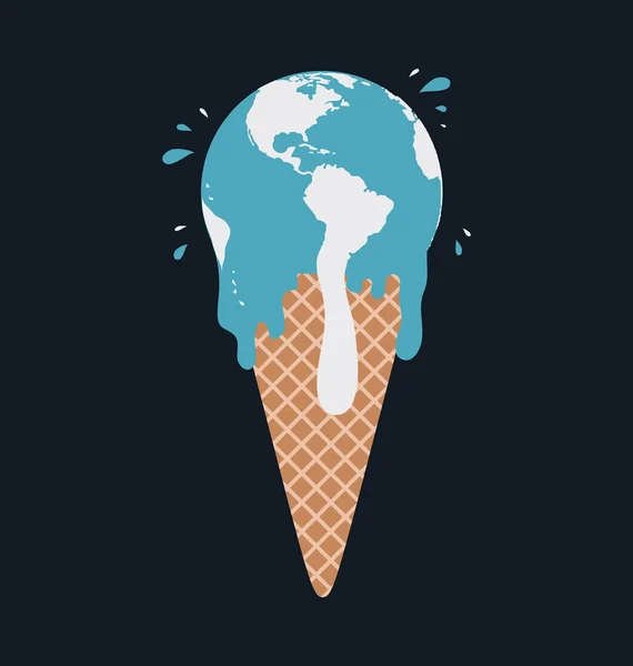 Helado globo de tierra — Vector de stock