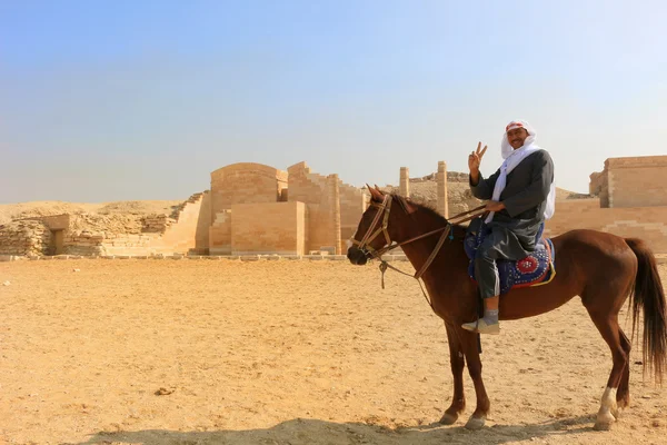 Saqqara at sırtında Mısır adam — Stok fotoğraf