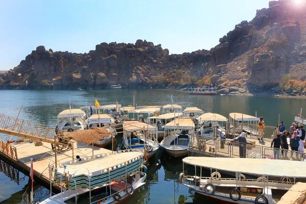 Perahu di sepanjang sungai Nil, Mesir — Stok Foto