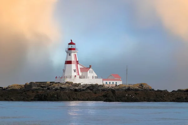 Head Harbour Lighthouse East Quoddy New Brunswick Canadá Ilha Campobello — Fotografia de Stock