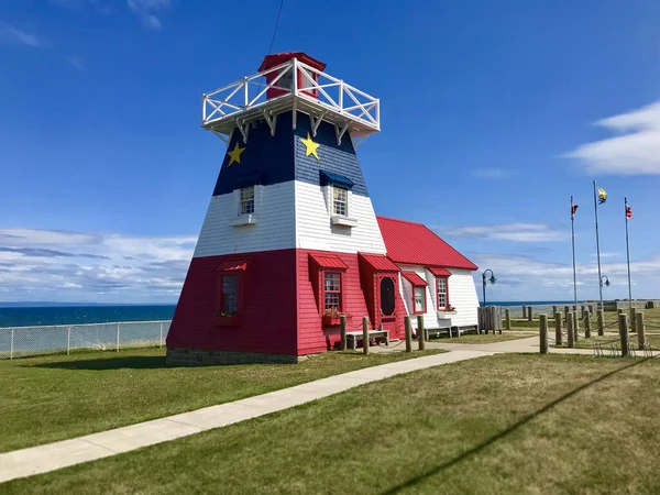 Grande Anse Acadian Lighthouse Een Toeristische Attractie New Brunswick Canada — Stockfoto