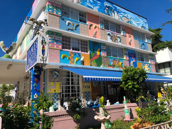 Miami Beach Florida Enero 2021 Deocrative Art Deco James Hotel —  Fotos de Stock