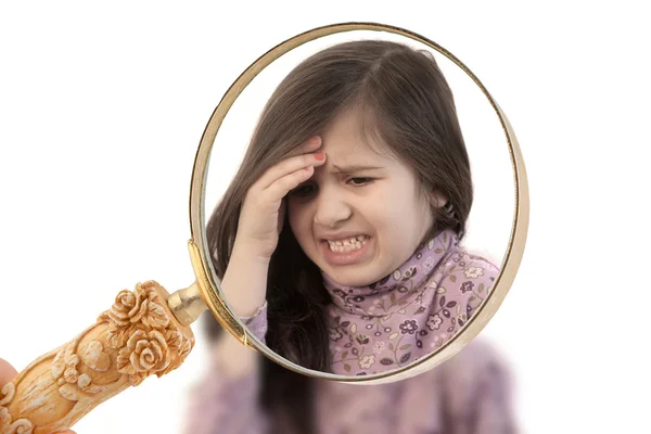 Dívka s bolestmi hlavy — Stock fotografie