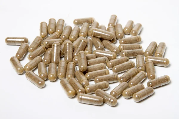 Herbal supplement capsules — Stock Photo, Image