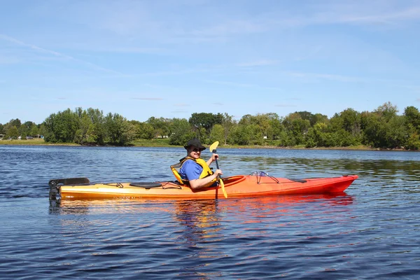 Kayaking on the river in Fredericton Stock Image