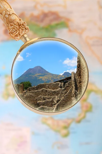 Vulkanen Vesuvius och Pompeji — Stockfoto