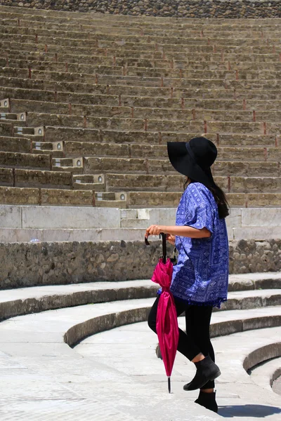 Ruinas en el anfiteatro Pompeya — Foto de Stock