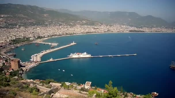 Turkiet alanya Flygfoto — Stockvideo