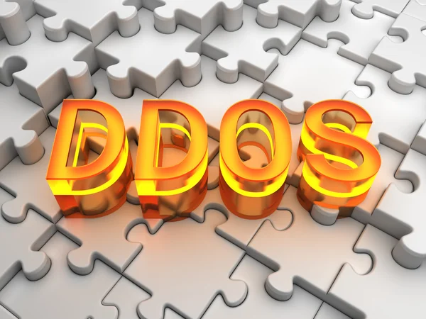 Распределённая атака на отказ в обслуживании (DDoS) — стоковое фото