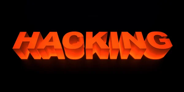Hacking (3d type with light) — Stock Photo, Image