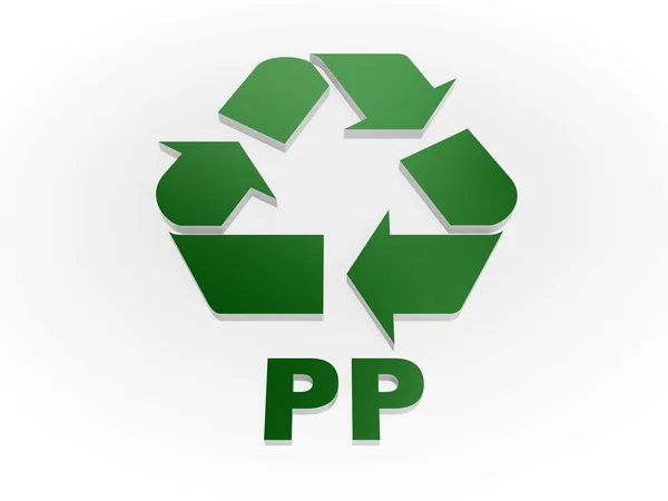 Recyklingu znak Pp (recykling kody - polipropylen) — Zdjęcie stockowe