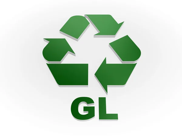 Recycle Gl ondertekenen (Recycling codes - glas) — Stockfoto