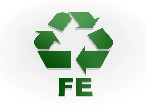 Recyklingu znak Fe (recykling kody - stal) — Zdjęcie stockowe