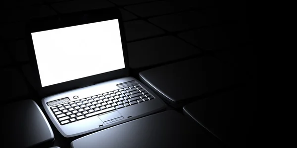 Laptop with black background — Stock Photo, Image