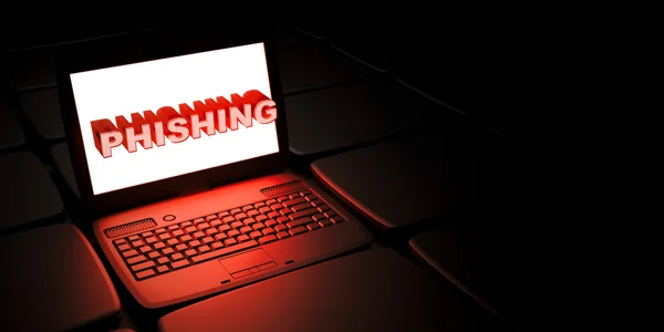 Phishing fraud - background with laptop — Stock Photo, Image