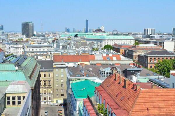 Austria. Top-view of Vienna in a sunny summer day