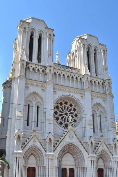 Francia Nizza Cattedrale Notre Dame Una Soleggiata Giornata Estiva — Foto Stock