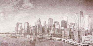 New York şehir manzarası Vintage görünümü