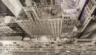 New York şehir manzarası Vintage görünümü