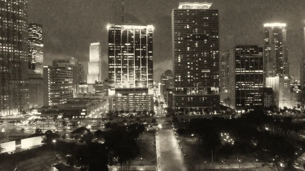 Miami, Florida. Widok anteny skyline w nocy — Zdjęcie stockowe