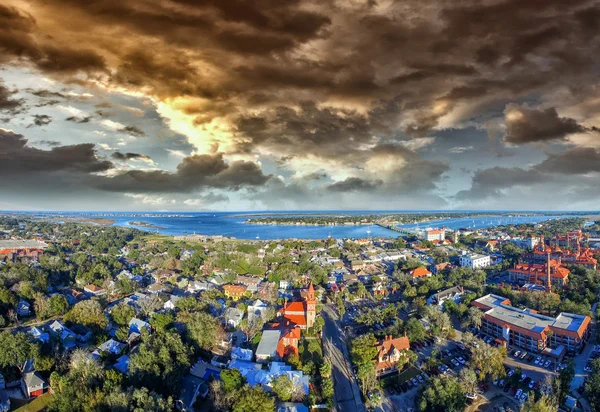 Закат над Сент-Августином, старейшим городом США — стоковое фото