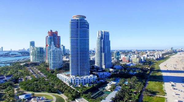 Letecký pohled na Miami beach — Stock fotografie