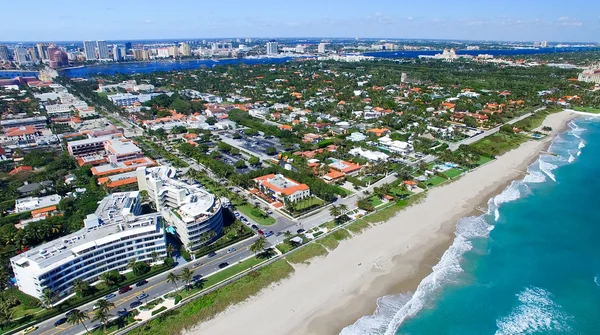 Coastline of Palm Beach, aerial view of Florida — Stock Photo, Image