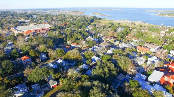 Άγιος Αυγουστίνος, Florida. Αεροφωτογραφία σούρουπο — Φωτογραφία Αρχείου