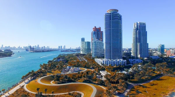 Letecký pohled na Miami beach — Stock fotografie