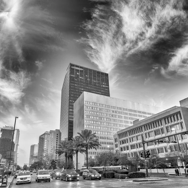 Black and white view of New Orleans at sunset time — Stock Photo, Image