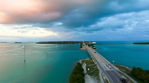 Letecký pohled na klíče mostu, Florida — Stock fotografie